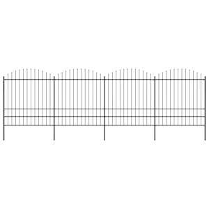 Zahradní plot s kopím nahoře ocelový 714,5 x 200 cm černý - obrázek 1