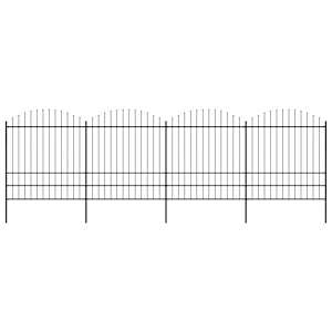 Vrtna ograja s suličastim vrhom jeklo 714,5 x 200 cm črna