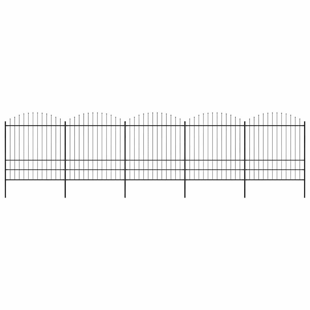 vidaXL Gard de grădină cu vârf tip suliță din oțel 892,5x200 cm, negru