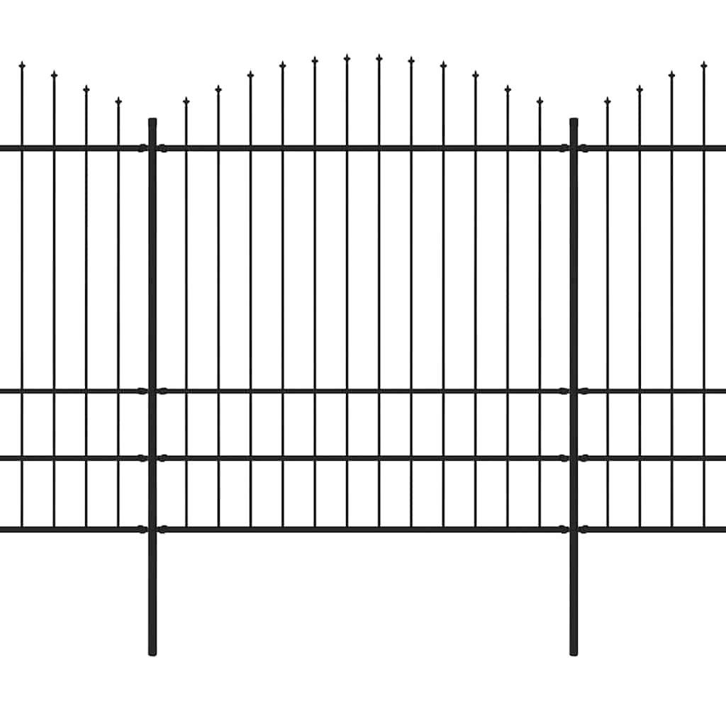 vidaXL Puutarha-aita keihäskärkinen teräs 1248x200 cm musta