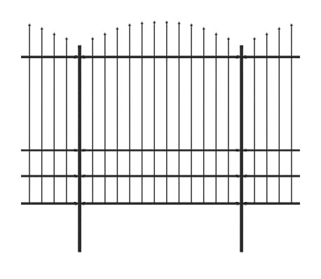 vidaXL Sodo tvora su iečių viršug., juoda, (1,75-2)x11,9m, plienas