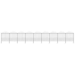Zahradní plot s kopím nahoře ocelový 1603,5 x 200 cm černý - obrázek 1