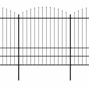 Zahradní plot s kopím nahoře ocelový 1603,5 x 200 cm černý - obrázek 2