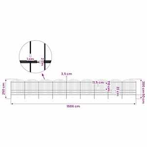 Zahradní plot s kopím nahoře ocelový 1506 x 200 cm černý - obrázek 5