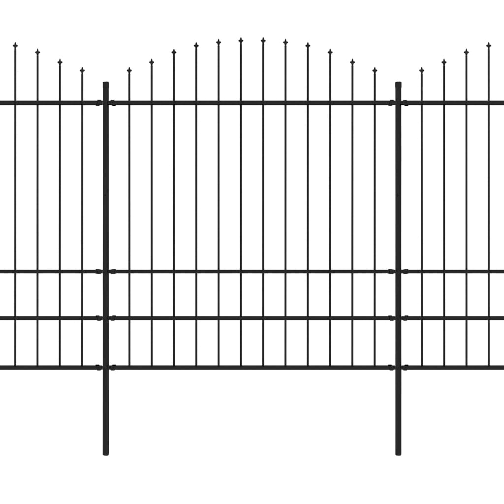 

vidaXL Tuinhek met speren bovenkant (1,75-2)x17 m staal zwart