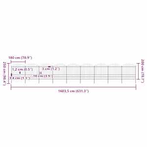 Zahradní plot s kopím nahoře ocelový 1781,5 x 200 cm černý - obrázek 5