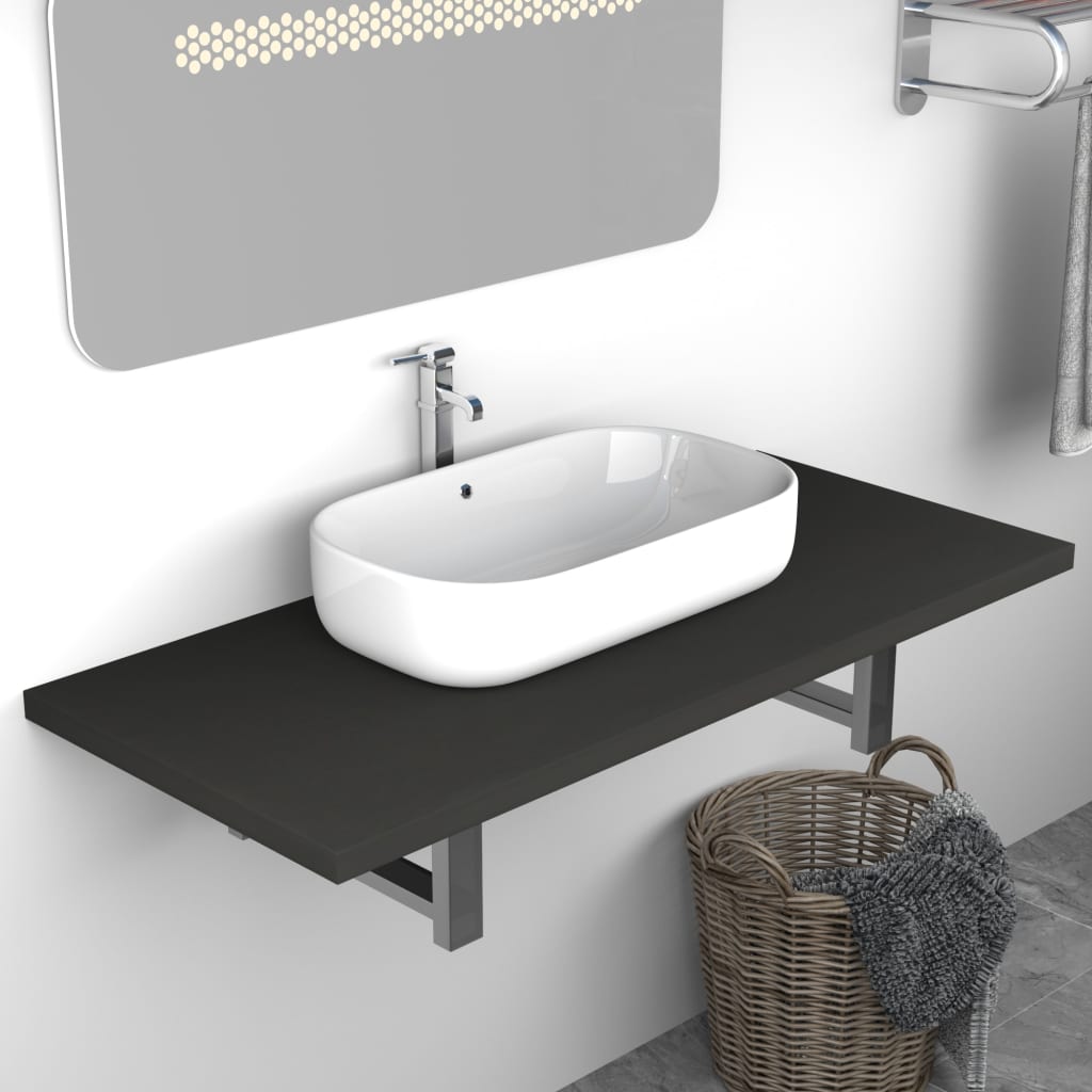 vidaXL badeværelsesmøbel 90 x 40 x 16,3 cm grå