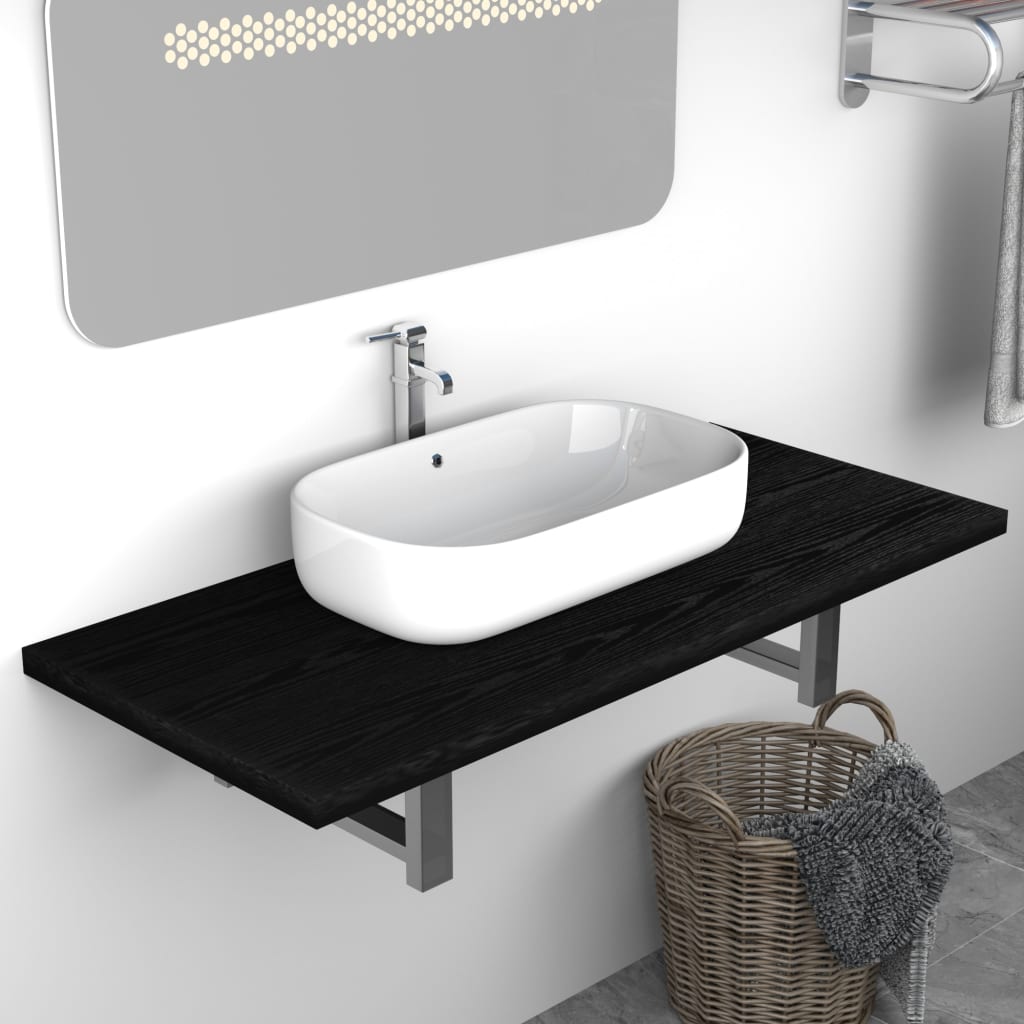 vidaXL badeværelsesmøbel 90 x 40 x 16,3 cm sort
