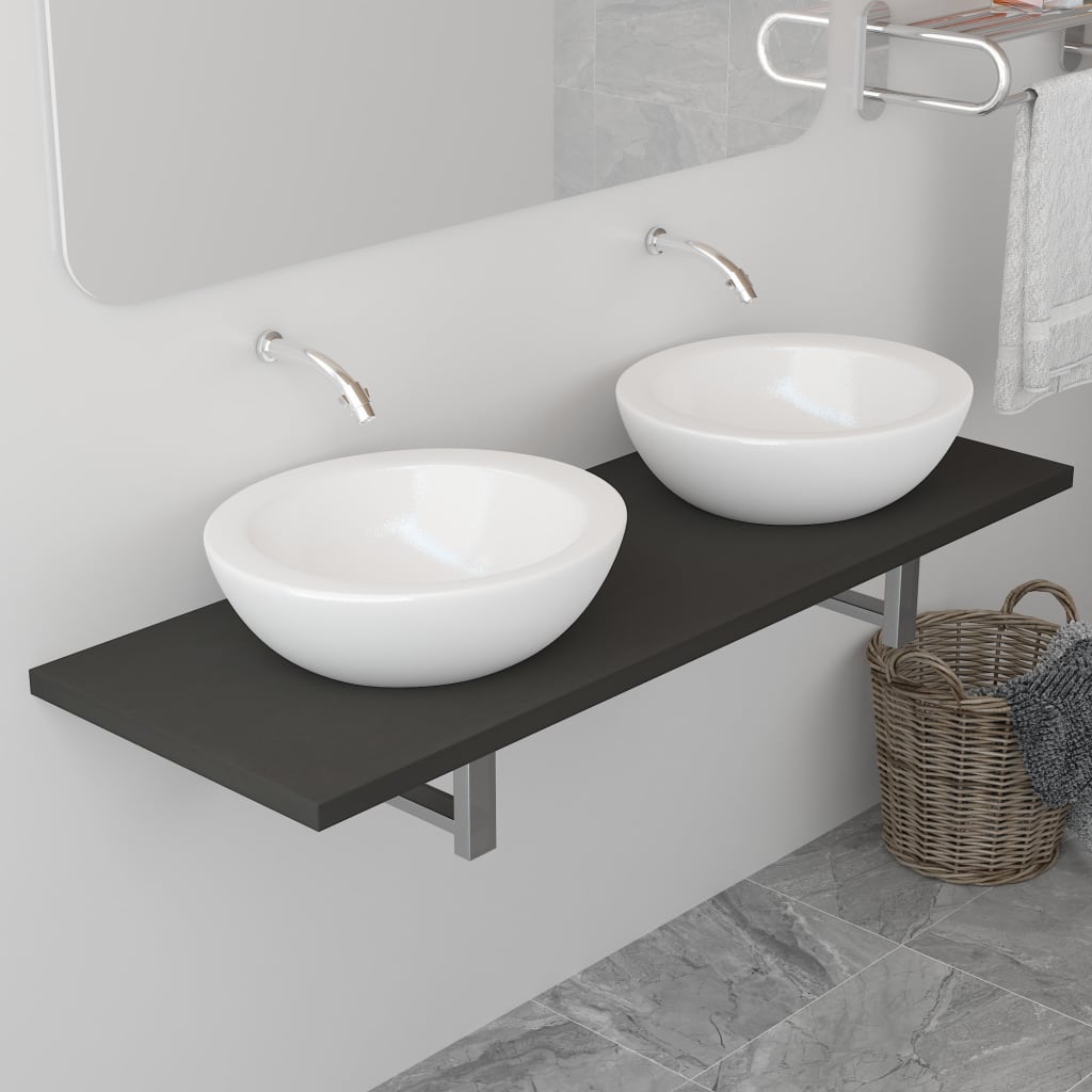 vidaXL badeværelsesmøbel 120 x 40 x 16,3 cm grå