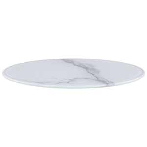 vidaXL Dessus de table Blanc &Oslash;40 cm Verre avec texture de marbre