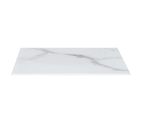 vidaXL Stalviršis, baltas, 100x62cm, marmuro tekstūros stiklas, stač.