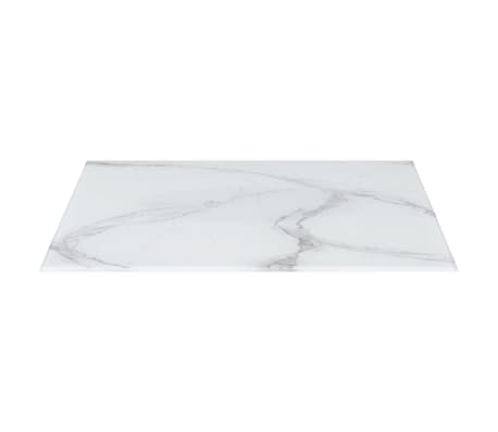 vidaXL Bordsskiva vit rektangulär 120x65 cm glas med marmortextur