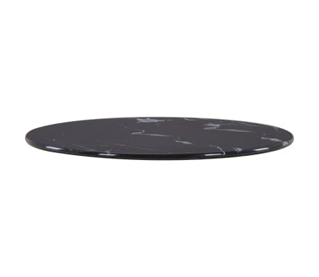 vidaXL fekete márvány textúrájú üveg asztallap Ø30 cm