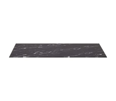 vidaXL Blat masă, negru, pătrat 80x80 cm, sticlă cu textură de marmură