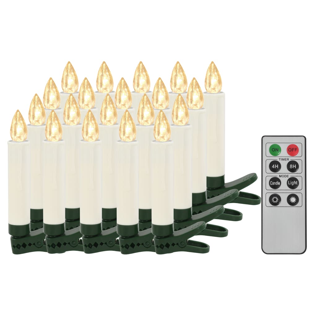 vidaXL Κεριά LED Ασύρματα 20 τεμ. με Θερμό Λευκό Φως & Τηλεχειριστήριο