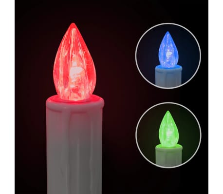 vidaXL Spalvotos kalėdinės belaidės LED žvakės su pulteliu, 20vnt.