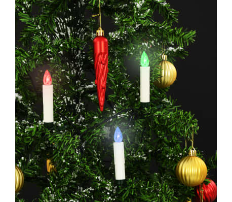 vidaXL Spalvotos kalėdinės belaidės LED žvakės su pulteliu, 50vnt.
