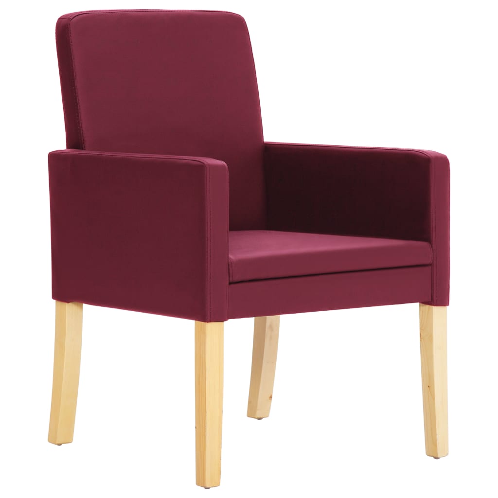 

vidaXL Eetkamerstoelen 4 st kunstleer wijnrood