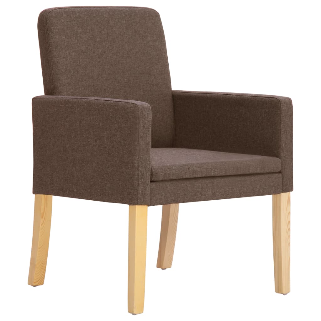 

vidaXL Eetkamerstoelen 4 st stof bruin