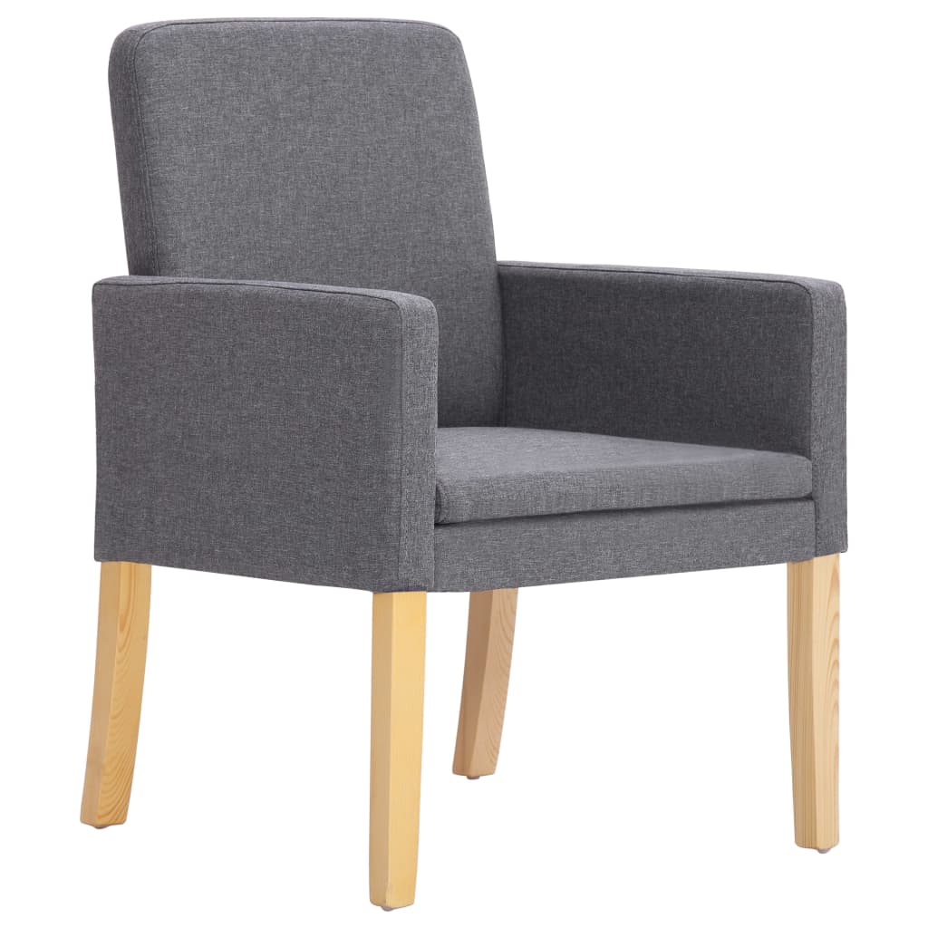 

vidaXL Eetkamerstoelen 6 st stof lichtgrijs