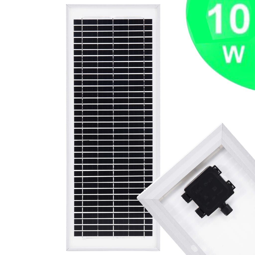 vidaXL Solární panel 10 W polykrystalický hliník a bezpečnostní sklo