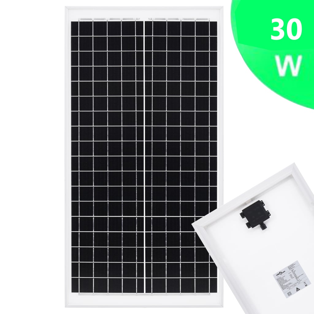 vidaXL Panel solar policristalino aluminio y vidrio de seguridad 30 W