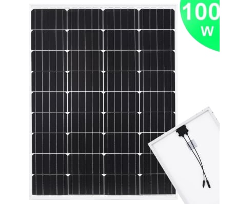 vidaXL Panneau solaire 100W Monocristallin Aluminium Verre de sécurité