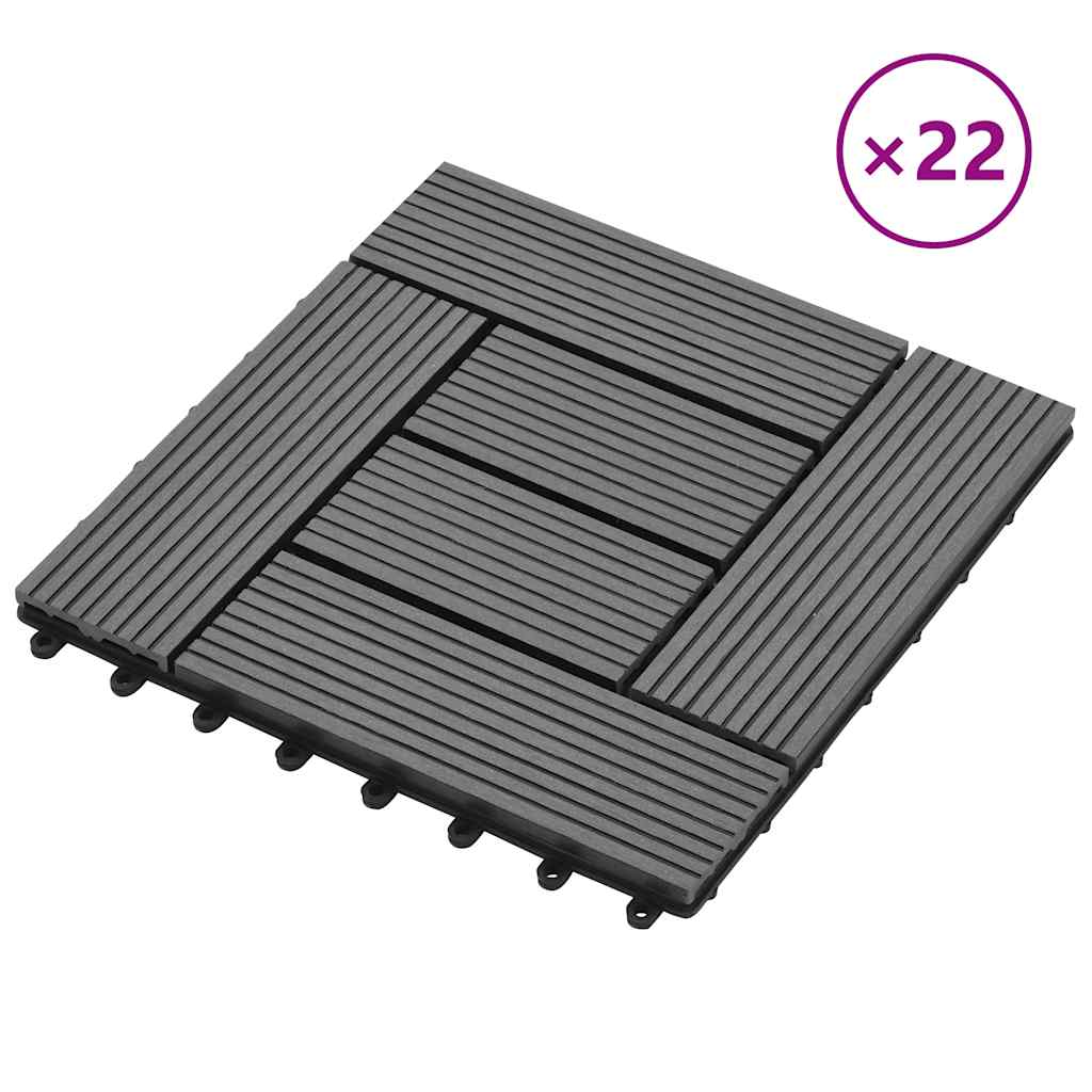 vidaXL 22 Stk. Terrassenfliesen 30 x 30 cm 2 qm WPC Grau