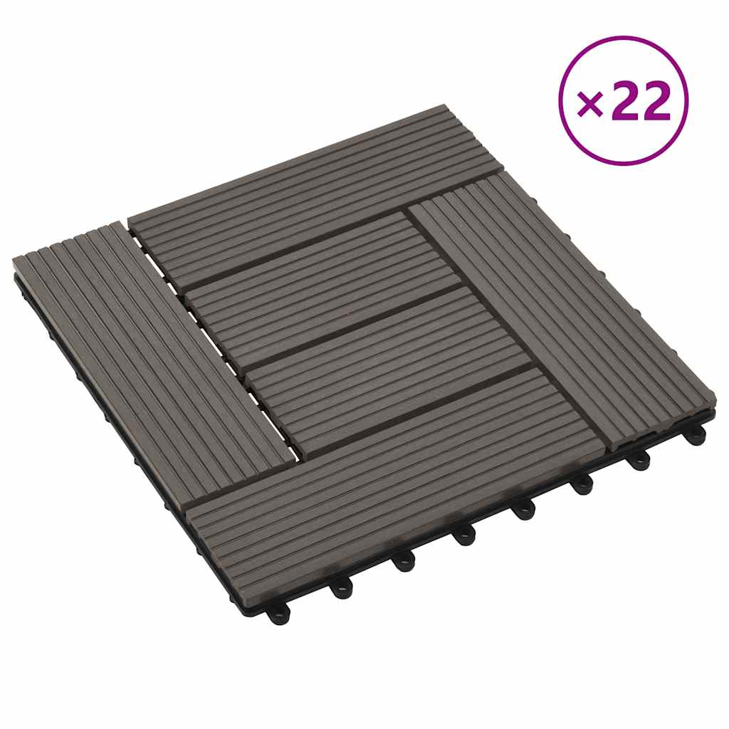 vidaXL 22 Stk. Terrassenfliesen 30 x 30 cm 2 qm WPC Dunkelbraun