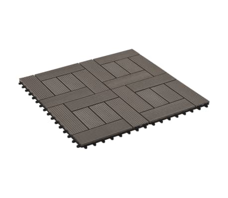 vidaXL Terrassebord 22 stk 30x30 cm 2 kvm WPC mørkebrun