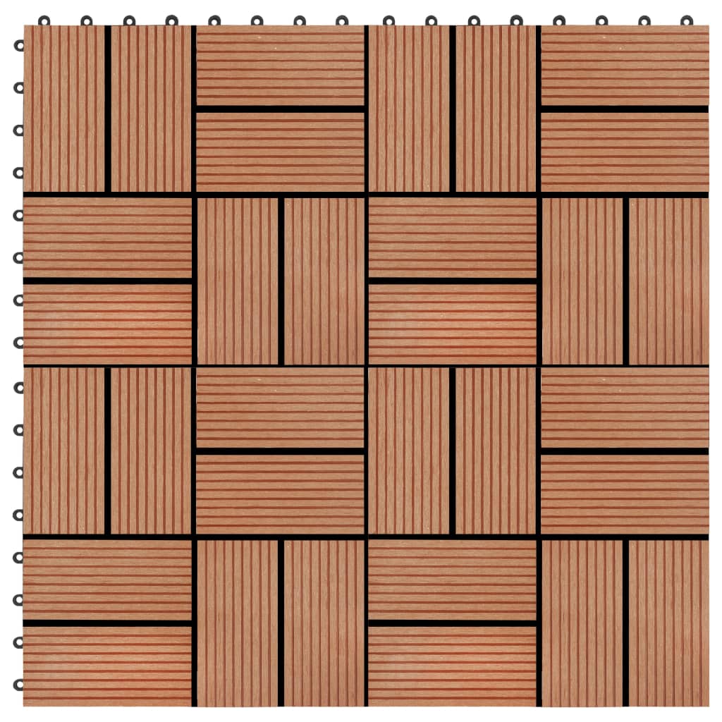 vidaXL terrassefliser 22 stk. 30 x 30 cm 2 m2 WPC teakfarve