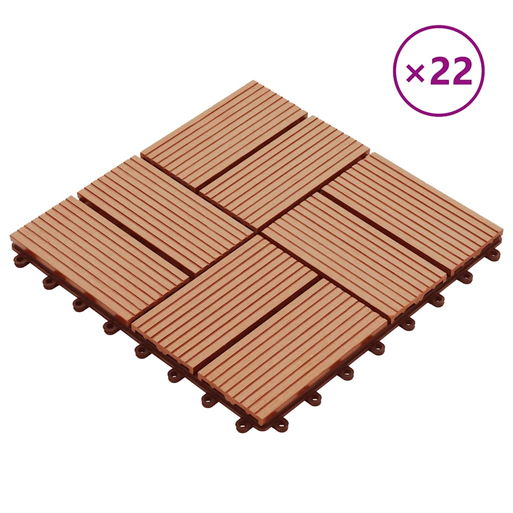 vidaXL 22 Stk. Terrassenfliesen 30 x 30 cm 2 qm WPC Teakholzfarbe
