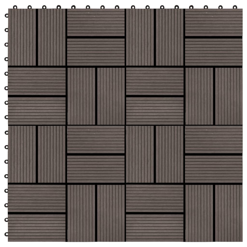 22 Stk. Terrassenfliesen 30 x 30 cm 2 qm WPC Dunkelbraun