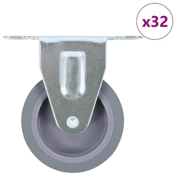 vidaXL 32 tk fikseeritud rattaid 75 mm