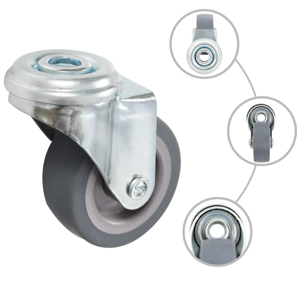 

vidaXL 32 st Zwenkwielen met boutgaten 50 mm