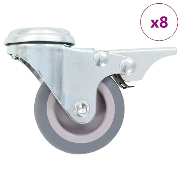 vidaXL poldiaukudega p&ouml;&ouml;ratavad m&ouml;&ouml;blirattad 8 tk, 50 mm