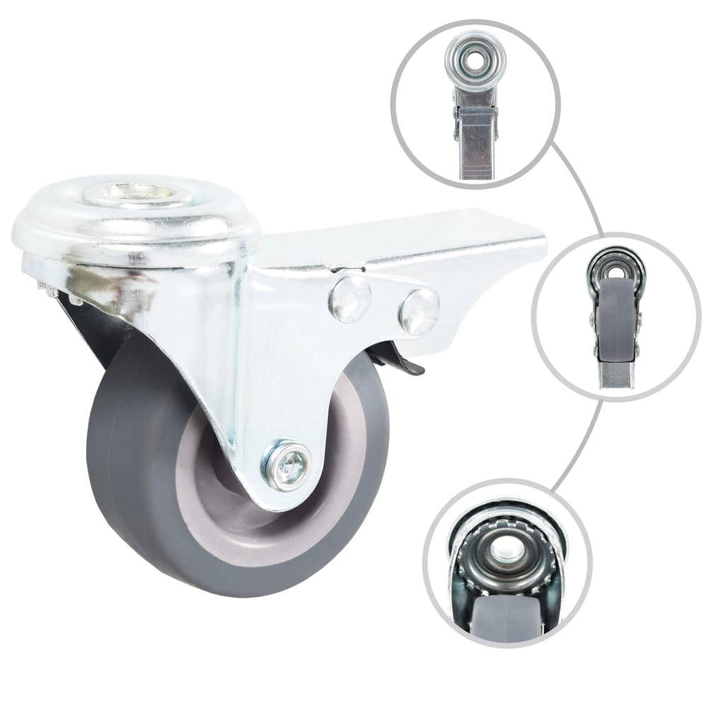

vidaXL 16 st Zwenkwielen met boutgaten 50 mm