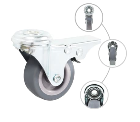 vidaXL 32 st Zwenkwielen met boutgaten 50 mm