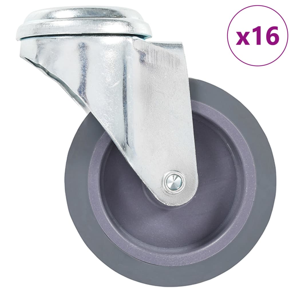 vidaXL Roți pivotante cu gaură pentru șurub, 16 buc., 75 mm vidaxl.ro