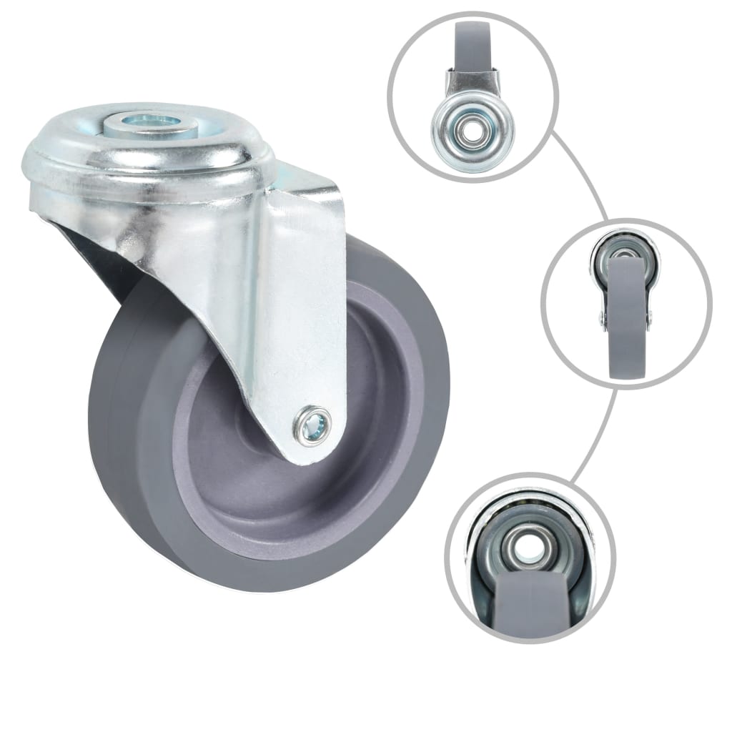 

vidaXL 16 st Zwenkwielen met boutgaten 75 mm