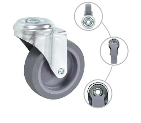 vidaXL Roți pivotante cu gaură pentru șurub, 24 buc., 75 mm