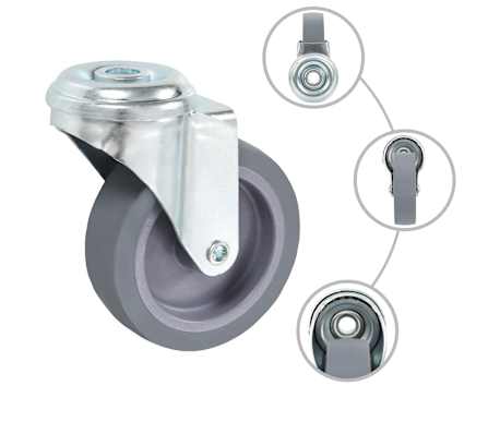 vidaXL Roți pivotante cu gaură pentru șurub, 32 buc., 75 mm