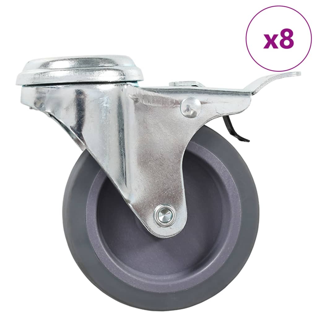 vidaXL 8 Stk. Lenkrollen mit Rückenloch 75 mm