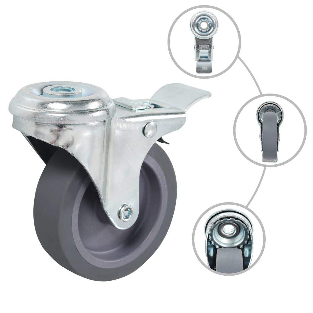 vidaXL 8 pcs Bolt Hole Swivel Casters 75 mm