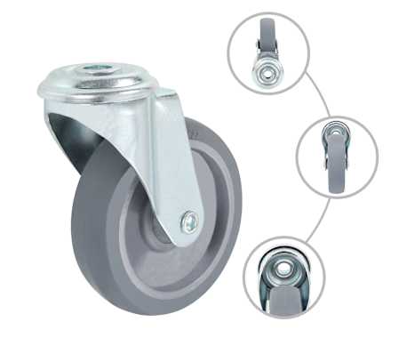 vidaXL Roți pivotante cu gaură pentru șurub, 8 buc., 100 mm