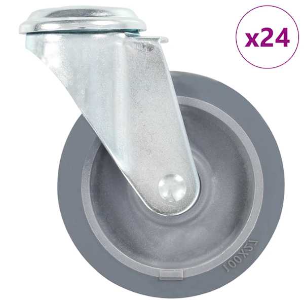 vidaXL poldiaukudega p&ouml;&ouml;rlevad rattad, 24 tk, 100 mm