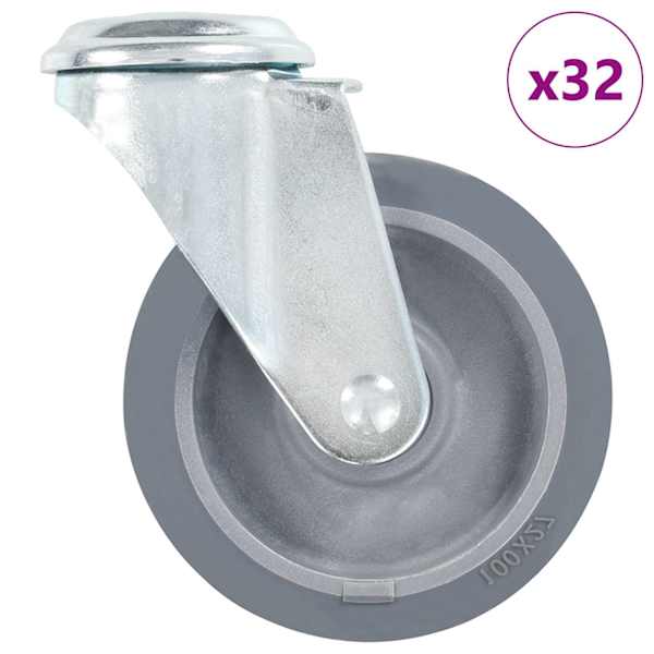 vidaXL poldiaukudega p&ouml;&ouml;rlevad rattad, 32 tk, 100 mm