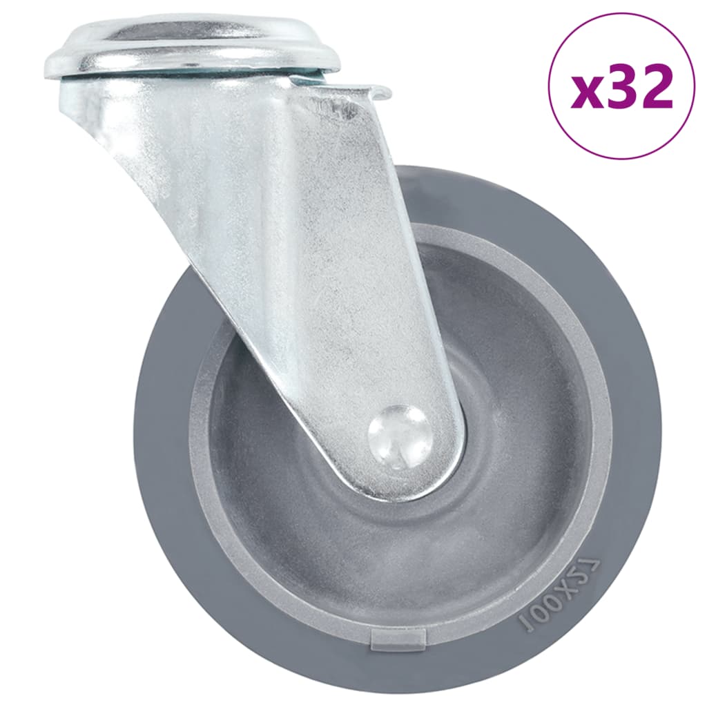 vidaXL Roți pivotante cu gaură pentru șurub, 32 buc., 100 mm vidaxl.ro