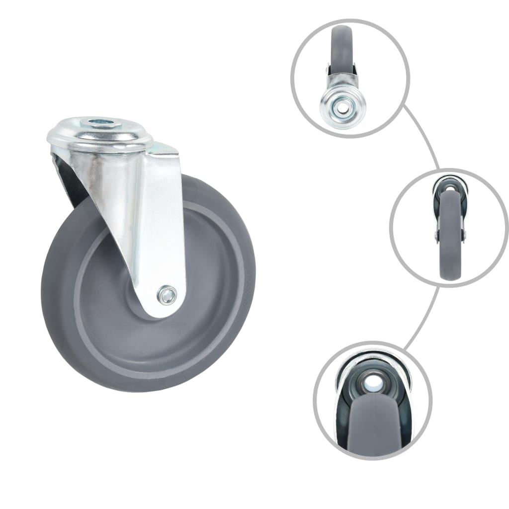 

vidaXL 8 st Zwenkwielen met boutgaten 125 mm