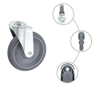 vidaXL Roți pivotante cu gaură pentru șurub, 16 buc., 125 mm